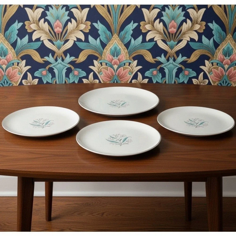 Alliance China Regal Salad Plates, Set of 2, Vintage White‎ Porcelain Dinnerware